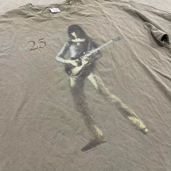 Vintage Jeff Beck 25 Years 1999 British Rock Brown Graphic T-Shirt 90s Band VTG - Picture 3 of 5